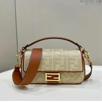 Reasonable Price Fendi Baguette Medium Bag in FF Canvas 0159BM Beige 2024