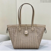 Promotional Fendi Origami Medium Bag in Interlaced Leather that can be transformed 8626D Dove Grey 2024 TOP