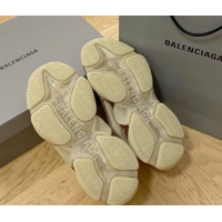 Grade Quality Balenciaga Triple S Clear Sole Trainers Sneakers in Leather and Mesh New Beige 0223001