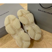 Low Price Balenciaga Triple S Clear Sole Trainers Sneakers in Leather and Mesh Old Beige 0223002