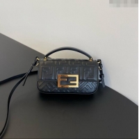 Buy Inexpensive Fendi Baguette Phone Bag in Calf Leather F1103 Black 2024