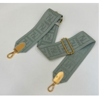 Top Quality Fendi Strap You Knit FF Shoulder Strap 913A Light Green 2024