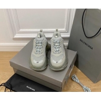 Good Product Balenciaga Triple S Clear Sole Trainers Sneakers in Leather and Mesh Grey 0223018