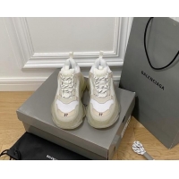 Charming Balenciaga Triple S Clear Sole Trainers Sneakers in Leather and Mesh White 223022