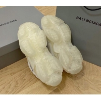 Charming Balenciaga Triple S Clear Sole Trainers Sneakers in Leather and Mesh White 223022