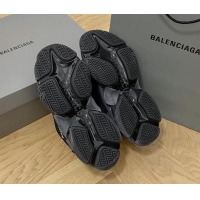 Top Design Balenciaga Triple S Clear Sole Trainers Sneakers in Leather and Mesh Black 0223023