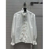 Grade Cheap Chanel Cotton Shirt CH031316 White 2024