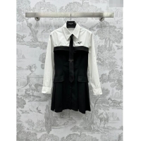 Buy Fashionable Prada Dress with Tie P031306 Black/White 2024