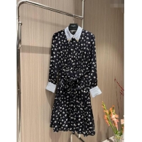 Low Cost Prada Silk Dress P031318 Black 2024