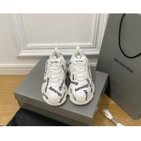 Unique Style Balenciaga Triple S Trainers Sneakers in Calf Leather Signature/White 0223036