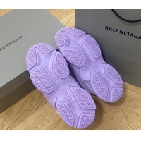 Top Design Balenciaga Triple S Trainers Sneakers in Calf Leather Signature/Purple 0223038