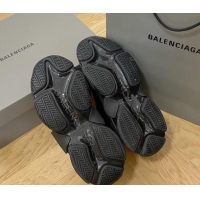 Low Price Balenciaga Triple S Trainers Sneakers in Calf Leather Black 0223043