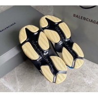 Luxury Cheap Balenciaga Triple S Trainers Sneakers in Leather and Mesh Yellow/Pink 0223046