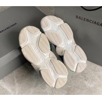 Most Popular Balenciaga Triple S Trainers Sneakers in Leather and Mesh White/Green 0223049