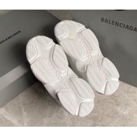 Sumptuous Balenciaga Triple S Trainers Sneakers in Leather and Mesh White/Silver 223051