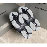 Classic Hot Balenciaga Triple S Trainers Sneakers in Leather and Mesh Black/Silver 0223052