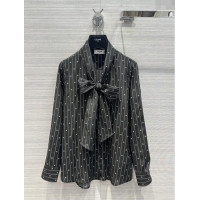 Best Price Celine Silk Shirt C022305 Black 2024