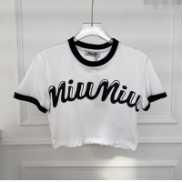 Well Crafted Miu Miu Short T-shirt M11210 White 2024