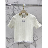 ​Reasonable Price Miu Miu Knit T-shirt M11222 White 2024