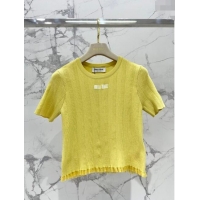 ​Well Crafted Miu Miu Knit T-shirt M11223 Yellow 2024