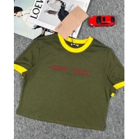 ​Most Popular  Miu Miu Cotton Short T-shirt M21947 Green 2024