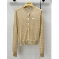 ​Top Quality Miu Miu Knit Cardigan M21949 Beige/Gold 2024