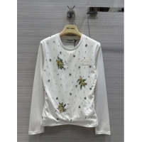 Promotional Miu Miu Crystal Cotton Top M21956 White 2024