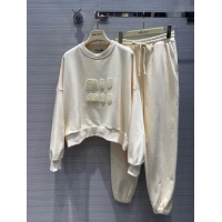 Affordable Price Miu Miu Sweatershirt and Pants M022321 Beige 2024