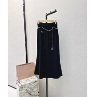 Reasonable Price Miu Miu Skirt with Chain Belt M030703 Black 2024