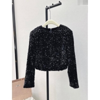 Most Popular Miu Miu sequin Top M030704 Black 2024