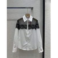 Cheapest Valentino Lace Shirt V030804 White/Black 2024