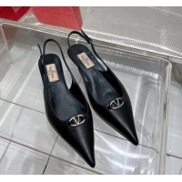 Pretty Style Valentino The Bold Edition VLogo Slingback Pumps 3cm in Calfskin Black 0227054