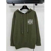 Famous Brand Loewe Wool Sweater L11313 Green 2024