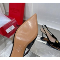 Good Looking Valentino The Bold Edition VLogo Slingback Pumps 6cm in Patent Leather Black 0227059