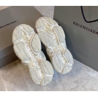 Best Product Balenciaga Triple S Trainers Sneakers in Leather and Mesh Distressed Beige 0223060