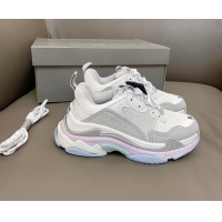 Low Cost Balenciaga Triple S Trainers Sneakers in Leather and Mesh Macaron 0223073