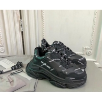 Trendy Design Balenciaga Triple S Trainers Sneakers in Calf Leather Signature/Black 223082