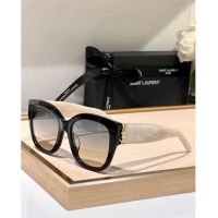 Luxury New Saint Laurent Sunglasses SL M95 Black/White 2023