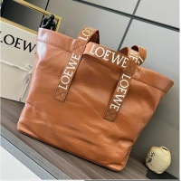 Super Quality Loewe Fold Shopper Tote Bag in Paper Calfskin 052301 Brown 2023