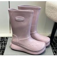 Perfect Balenciaga Patent Rubber Rain Boots Light Pink 321128