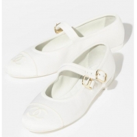 ​High Quality Chanel Mary Janes Shoes in Calfskin Leather CH31108 White