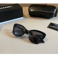 New Release Creation Chanel Sunglasses with Chain 0304 Black 2024