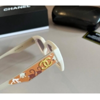 Cheap Classic Chanel Sunglasses with Colored Print 0305 Orange 2024 