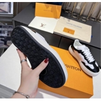 Top Grade Louis Vuitton V Groovy Platform Sneakers in Monogram Leather White/Black 226117