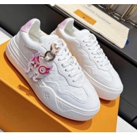 Good Quality Louis Vuitton V Groovy Platform Sneakers in Monogram Leather with Charm White 0226118