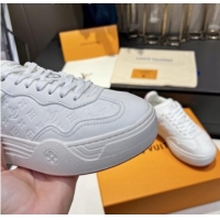 Good Quality Louis Vuitton V Groovy Platform Sneakers in Monogram Leather with Charm White 0226118