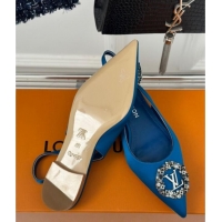 Best Product Louis Vuitton Met Slingback Ballerinas Flat in Satin Blue 226119