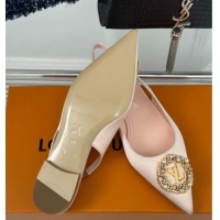 Pretty Style Louis Vuitton Met Slingback Ballerinas Flat in Satin Nude 226121