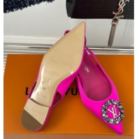 Grade Quality Louis Vuitton Met Slingback Ballerinas Flat in Satin Dark Pink 0226122