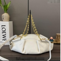 Buy Discount Loewe Small Paseo Bag in Shiny Nappa Calfskin 062247 White 2023